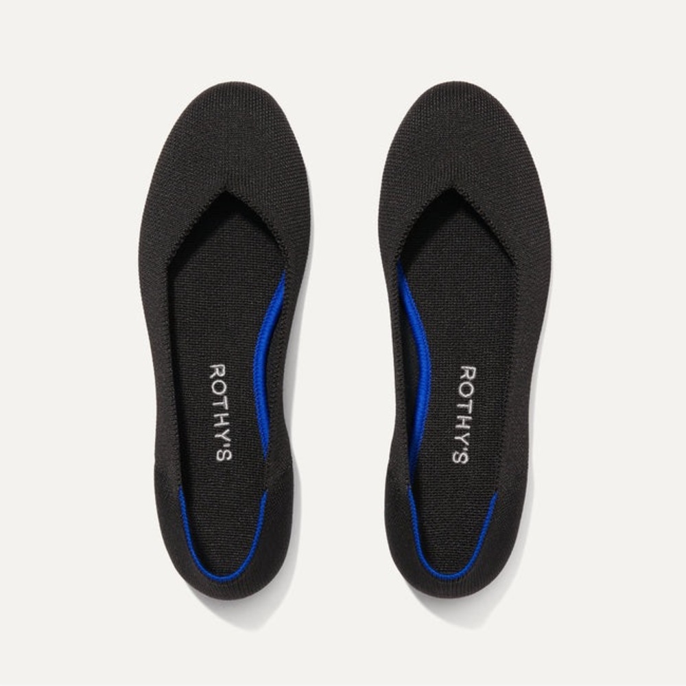 Rothy’s The Flat Black Knit Ballet Flat Shoe